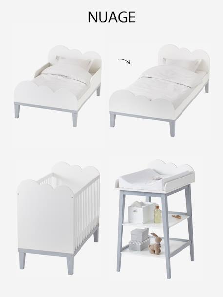 Mitwachsendes Kinderbett WOLKE - weiß/grau - 3