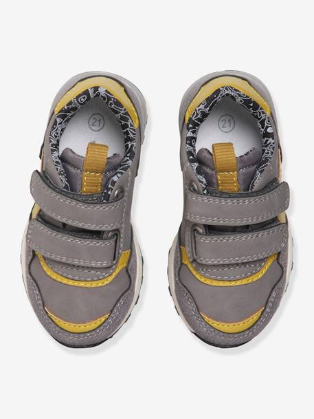Jungen Baby Sneakers, Klett - grau+marine - 4